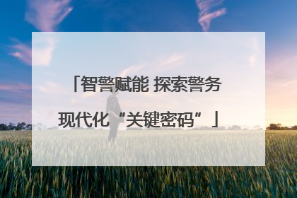 智警赋能 探索警务现代化“关键密码”