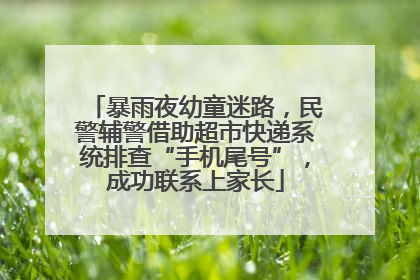 暴雨夜幼童迷路，民警辅警借助超市快递系统排查“手机尾号”，成功联系上家长