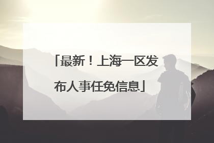 最新！上海一区发布人事任免信息