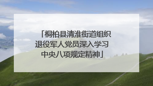 桐柏县清淮街道组织退役军人党员深入学习中央八项规定精神