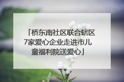 桥东南社区联合辖区7家爱心企业走进市儿童福利院送爱心