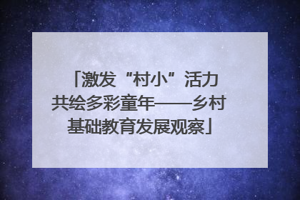 激发“村小”活力 共绘多彩童年——乡村基础教育发展观察
