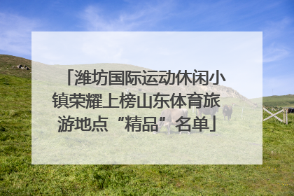 潍坊国际运动休闲小镇荣耀上榜山东体育旅游地点“精品”名单