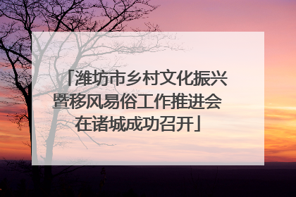 潍坊市乡村文化振兴暨移风易俗工作推进会在诸城成功召开