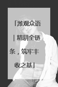 潍观众语｜精耕全链条，筑牢丰收之基