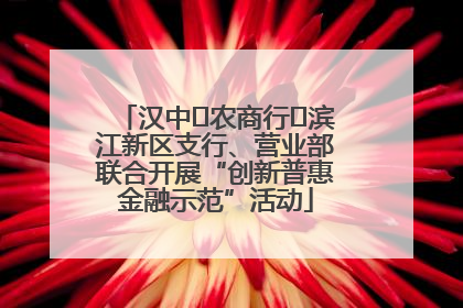 汉中‬农商行‬滨江新区支行、营业部联合开展“创新普惠金融示范”活动