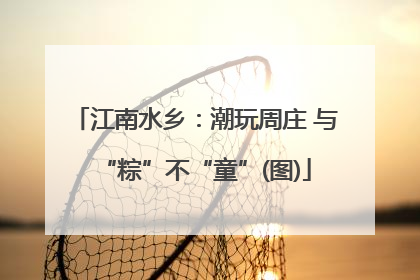 江南水乡：潮玩周庄 与“粽”不“童”(图)