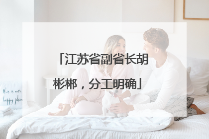 江苏省副省长胡彬郴，分工明确