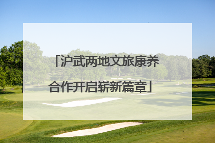 沪武两地文旅康养合作开启崭新篇章