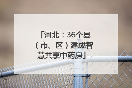 河北：36个县（市、区）建成智慧共享中药房