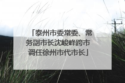泰州市委常委、常务副市长沈峻峰跨市调任徐州市代市长