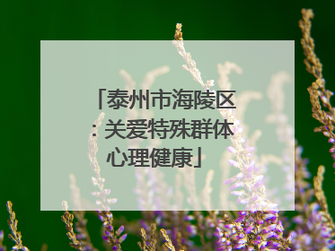 泰州市海陵区：关爱特殊群体心理健康