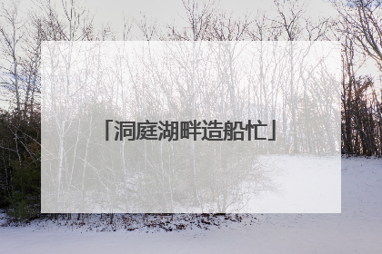 洞庭湖畔造船忙
