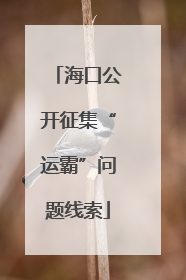 海口公开征集“运霸”问题线索