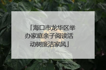 海口市龙华区举办家庭亲子阅读活动树廉洁家风