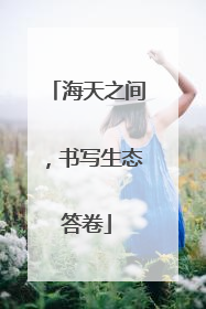 海天之间，书写生态答卷