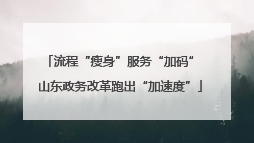 流程“瘦身”服务“加码” 山东政务改革跑出“加速度”