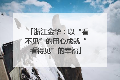 浙江金华：以“看不见”的用心成就“看得见”的幸福