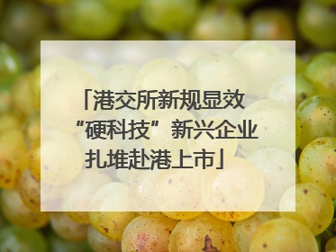 港交所新规显效 “硬科技”新兴企业扎堆赴港上市