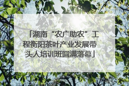 湖南“农广助农”工程衡阳茶叶产业发展带头人培训班圆满落幕