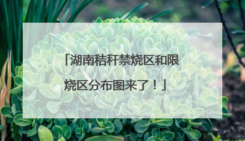 湖南秸秆禁烧区和限烧区分布图来了！