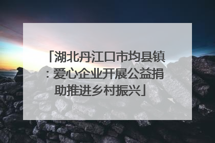 湖北丹江口市均县镇:爱心企业开展公益捐助推进乡村振兴