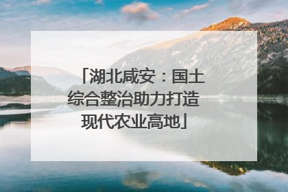 湖北咸安：国土综合整治助力打造现代农业高地