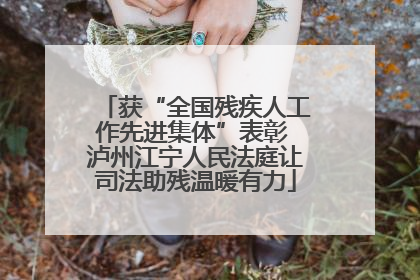 获“全国残疾人工作先进集体”表彰 泸州江宁人民法庭让司法助残温暖有力