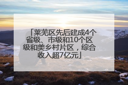 莱芜区先后建成4个省级、市级和10个区级和美乡村片区，综合收入超7亿元