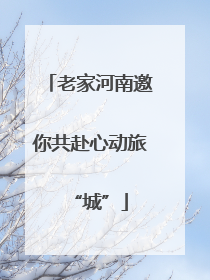 老家河南邀你共赴心动旅“城”