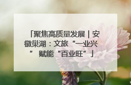 聚焦高质量发展｜安徽巢湖：文旅“一业兴” 赋能“百业旺”