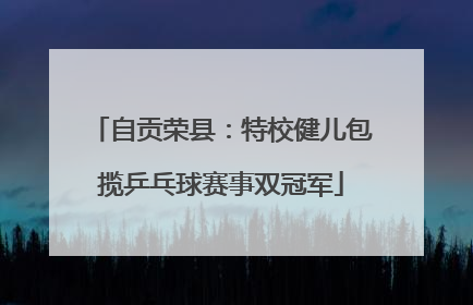 自贡荣县：特校健儿包揽乒乓球赛事双冠军