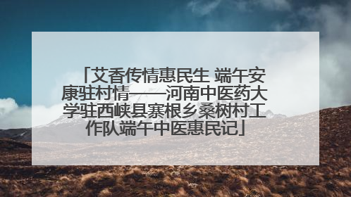 艾香传情惠民生 端午安康驻村情——河南中医药大学驻西峡县寨根乡桑树村工作队端午中医惠民记