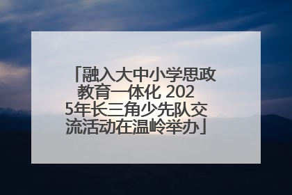 融入大中小学思政教育一体化 2025年长三角少先队交流活动在温岭举办