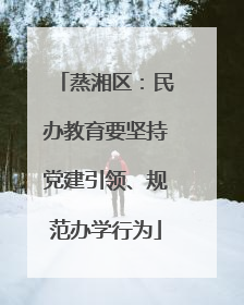 蒸湘区：民办教育要坚持党建引领、规范办学行为