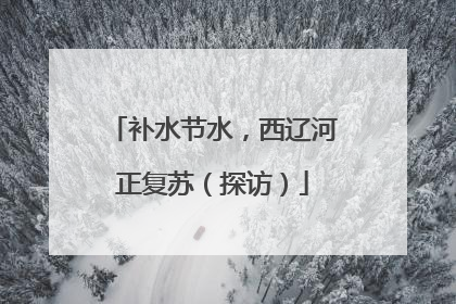 补水节水，西辽河正复苏（探访）