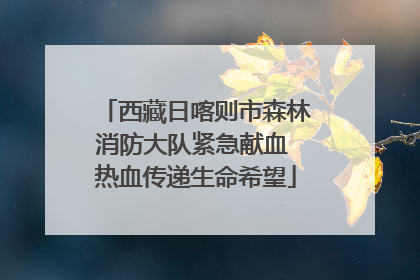 西藏日喀则市森林消防大队紧急献血 热血传递生命希望