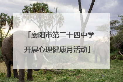 襄阳市第二十四中学开展心理健康月活动