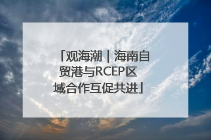 观海潮｜海南自贸港与RCEP区域合作互促共进