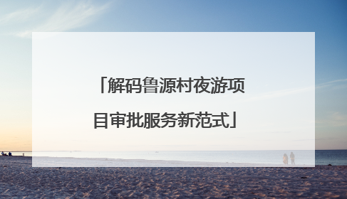 解码鲁源村夜游项目审批服务新范式