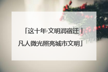 这十年·文明润宿迁丨凡人微光照亮城市文明