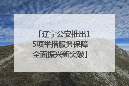 辽宁公安推出15项举措服务保障全面振兴新突破