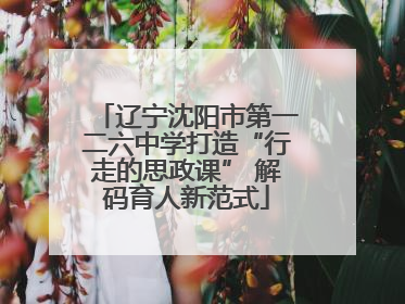 辽宁沈阳市第一二六中学打造“行走的思政课” 解码育人新范式