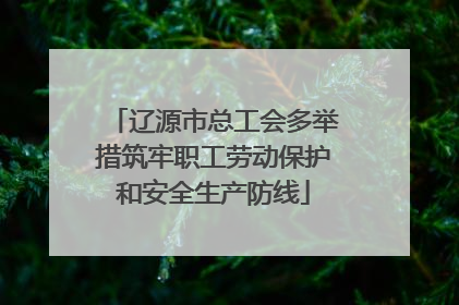 辽源市总工会多举措筑牢职工劳动保护和安全生产防线