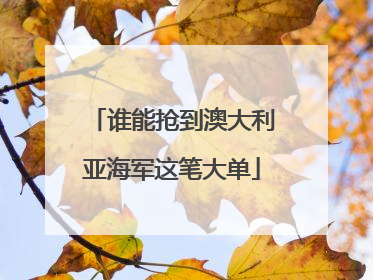 谁能抢到澳大利亚海军这笔大单
