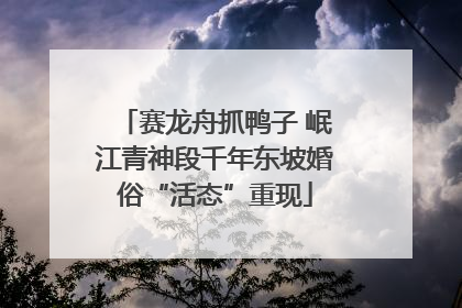 赛龙舟抓鸭子 岷江青神段千年东坡婚俗“活态”重现