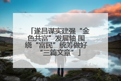 遂昌谋实建强“金色共富”发展轴 围绕“富民”统筹做好“三篇文章”