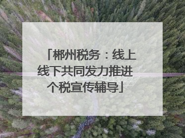 郴州税务：线上线下共同发力推进个税宣传辅导