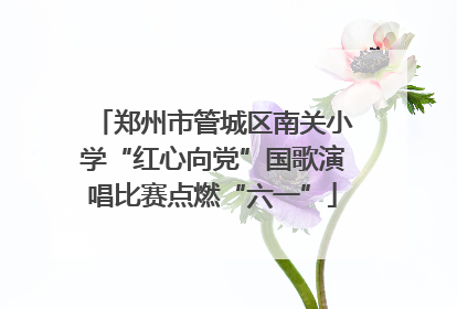 郑州市管城区南关小学“红心向党”国歌演唱比赛点燃“六一”