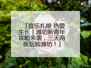 音乐扎根 热爱生长丨潍坊新青年攻略来袭，三天两夜玩转潍坊！
